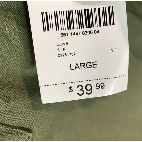 Forever 21 Women's High-Waisted Olive Cargo Pants Large Wide-Leg NWT - Picture 4 of 7